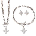 Crystal Clover Chain Jewelry Set