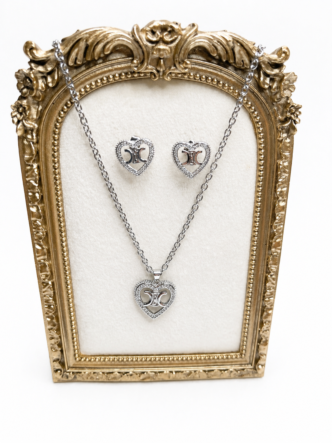 Set Corazón Chic Plata