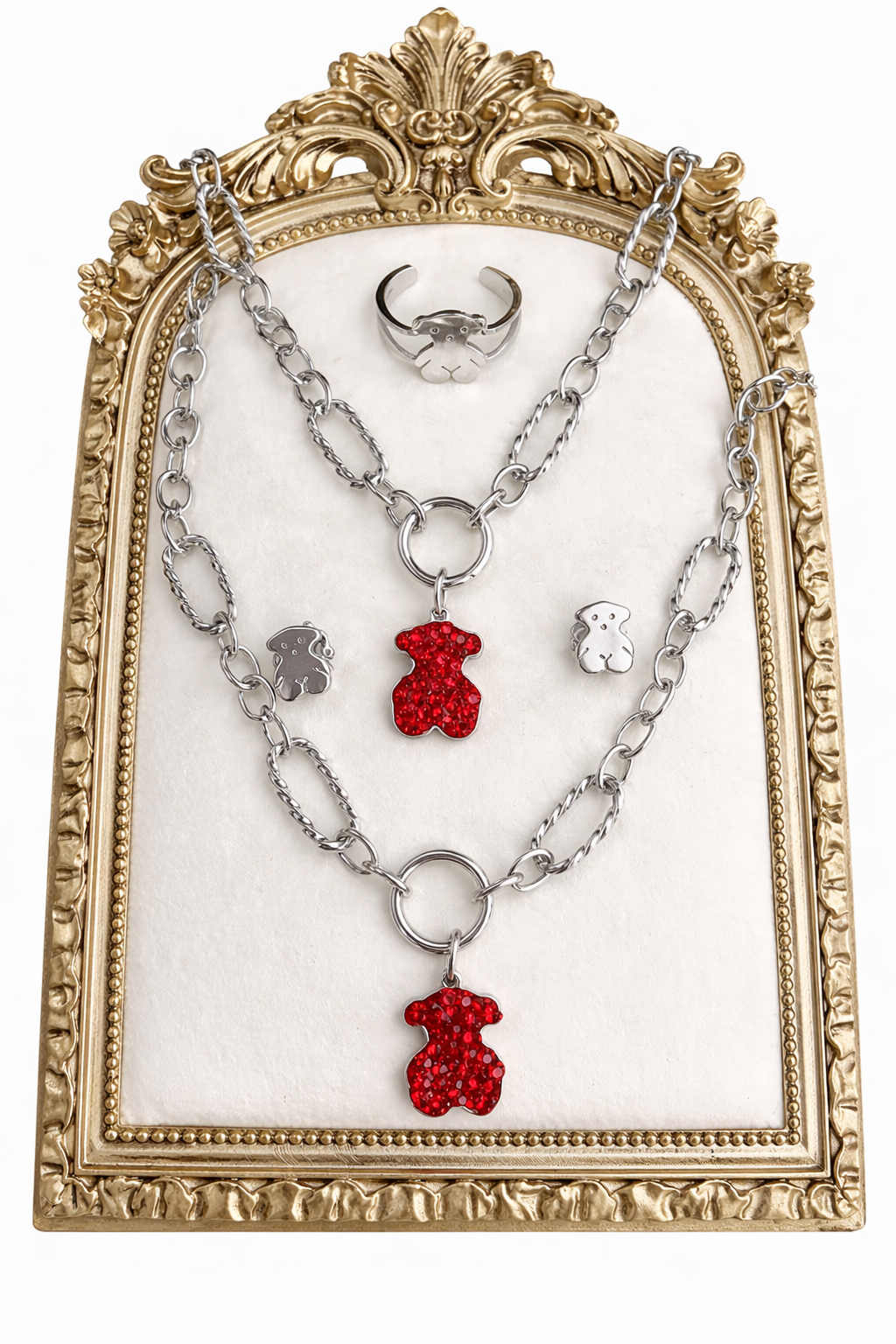 Set Teddy Glam Plata Roja