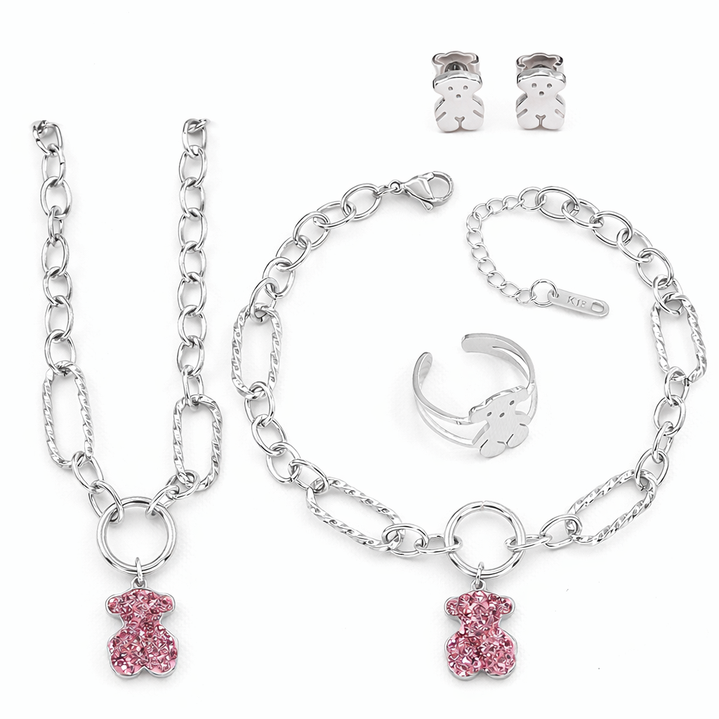 Set Teddy Glam Plata Roja